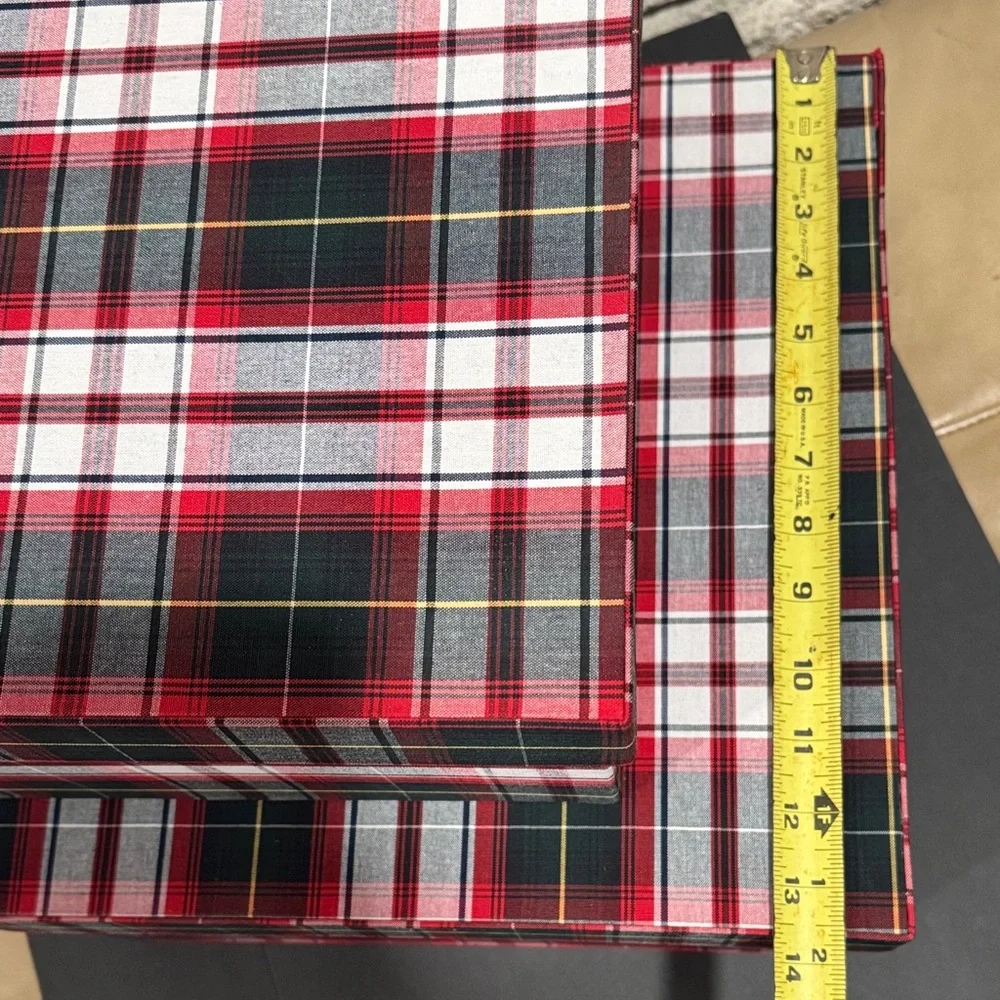 Plaid Storage Gift Boxes - Red and Black